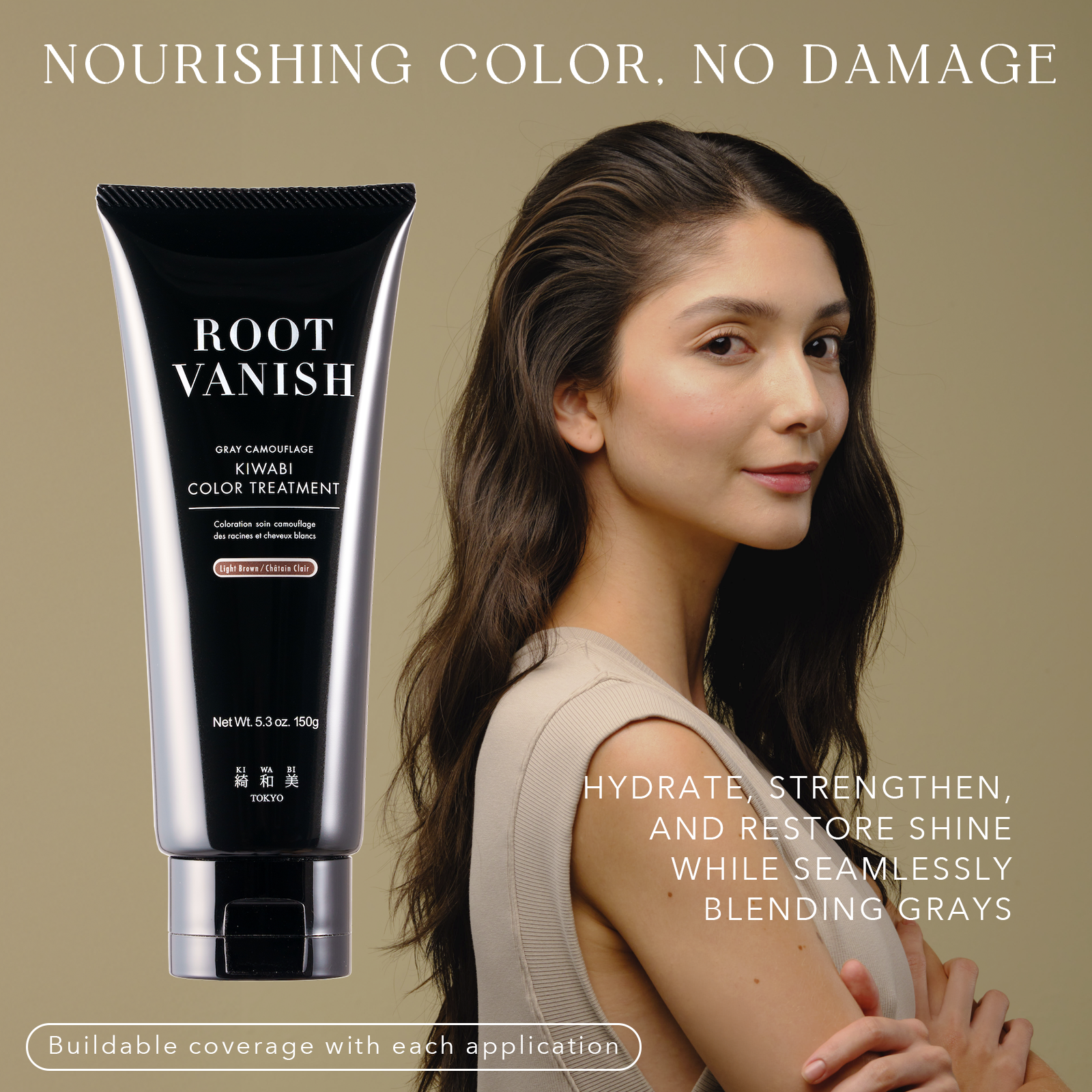 カラーリング・白髪染め ROOT VANISH KIWABI COLOR TREATMENT Gray Hair Treatment | Best Hair Color for Gray Coverage – KIWABI